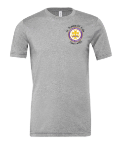 Bella Canvas Heather Color Tees - CDA Pocket Gold Cross Back Design