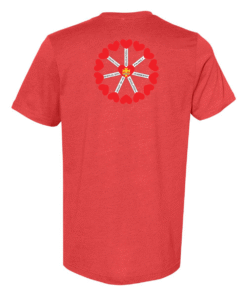 Alternative view of Bella Canvas Heather Color Tees - CDA Pocket Heart Spoke Back Design