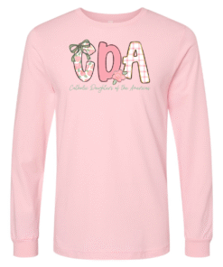 Bella Canvas Long Sleeve Solid Color Tees - CDA Pink Pattern Letters