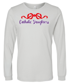 Bella Canvas Long Sleeve Solid Color Tees - Catholic Daugthers Red Bow