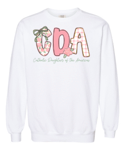 Comfort Colors Sweatshirt -  CDA Pink Pattern Letters